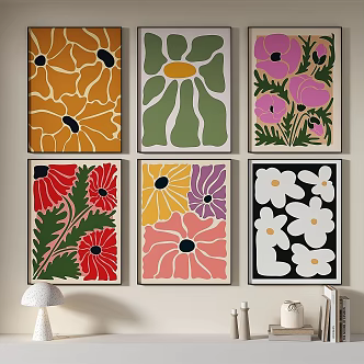 Modern minimalist decorative painting 3d model