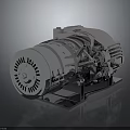 Industrial Mechanical Equipment With Silver Metallic Precision Components Rotary Part And Reflective Base