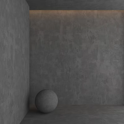 Gray Concrete Wall Component With Smooth Sphere Decoration In Modern Space 3d model