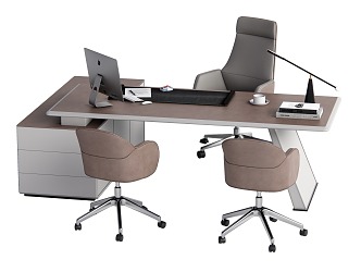 modern office desk and chair 3d model