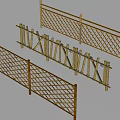 Bamboo Fence Design With Lattice Patterns And Various Garden Styles 3d model