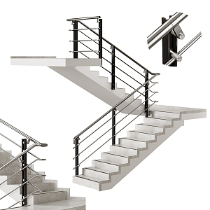 Modern corner stairs 3d model