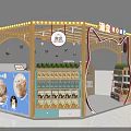 Colorful Pet Store In Mall With Cat Ear Design And Pet Supplies