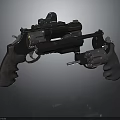Modern Tactical Revolver With Scope Mechanical Parts And Ergonomic Grip
