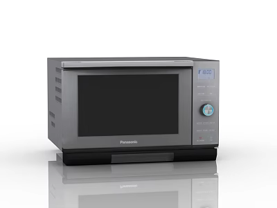 Panasonic Modern Silver Microwave Oven With Digital Display And Control Knob 3d model