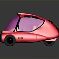 Red Futuristic Car With Pink Transparent Windows And Unique Compact Design 3d model