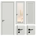 Modern Swing Doors With Glass Panel Vertical Slats And Stylish Handles Design