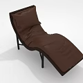 Modern Brown Leather Lounge Chair With Black Metal Frame And Comfortable Design