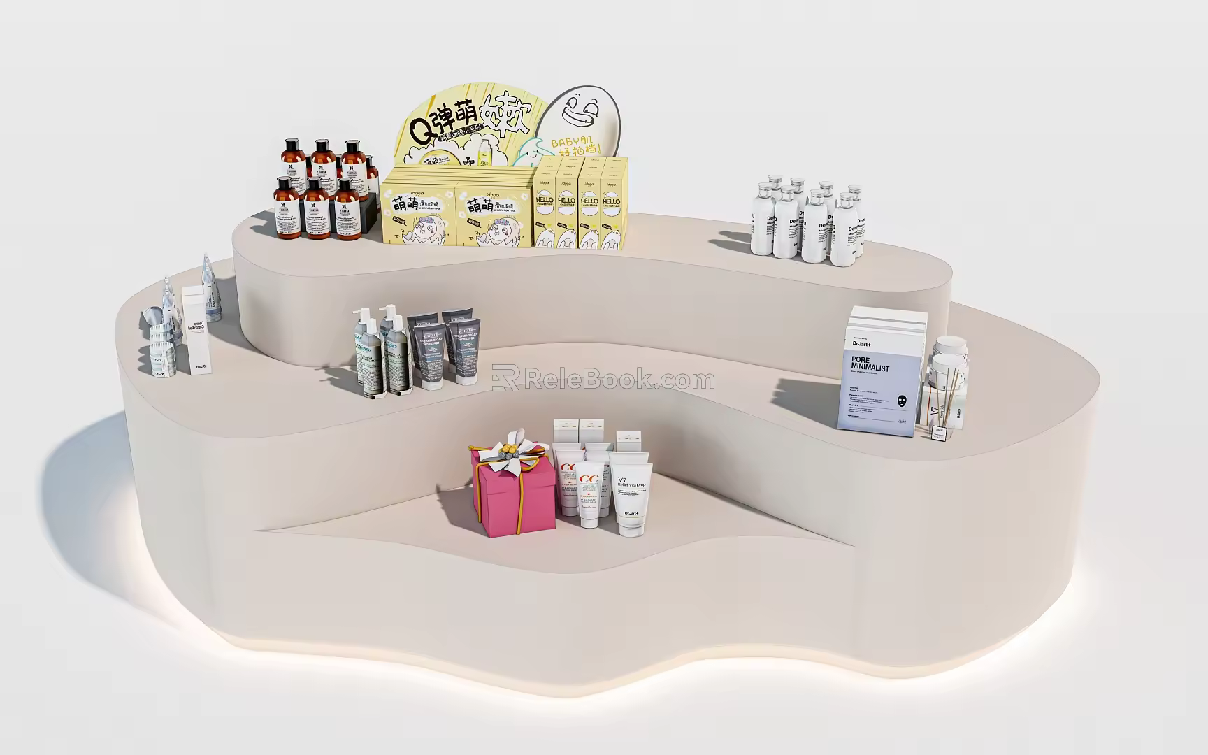 Shelf Cosmetic Rack Booth Container Counter Display Cabinet Commodity Display Rack 3d model