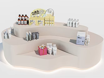 Shelf Cosmetic Rack Booth Container Counter Display Cabinet Commodity Display Rack 3d model