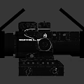 Black Tactical Optical Sight With Flip Up Covers And Mount Base 3d model