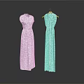 Elegant Sparkling White Sequin Evening Dresses Hanging On Two Hangers
