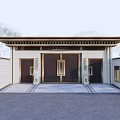 New Chinese style gate entrance gate tower axis landscape 3d model