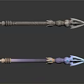 Ornate Decorative Spears With Intricate Metallic Handles And Sharp Blades