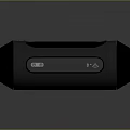 Bluetooth Speaker in Gray and Black Cylindrical Design with Top Control Panel Buttons and Icons