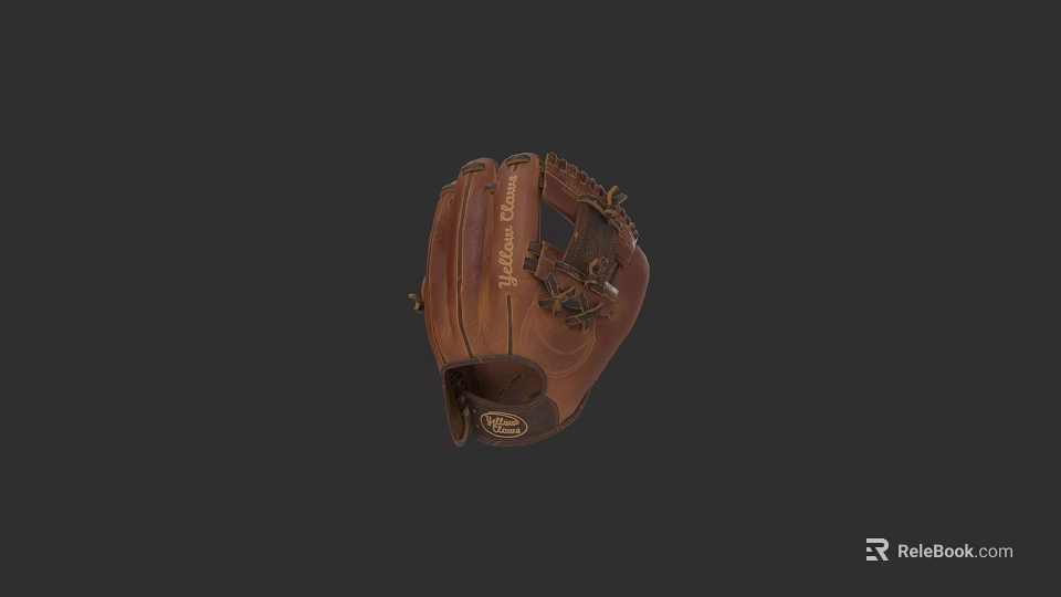 High Quality Brown Leather Baseball Glove Ideal For Sports Training And Games 3d model 