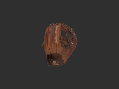 High Quality Brown Leather Baseball Glove Ideal For Sports Training And Games 3d model