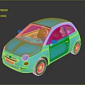 Shiny Blue Fiat Compact Car With Modern Sleek Design And Two Door Exterior