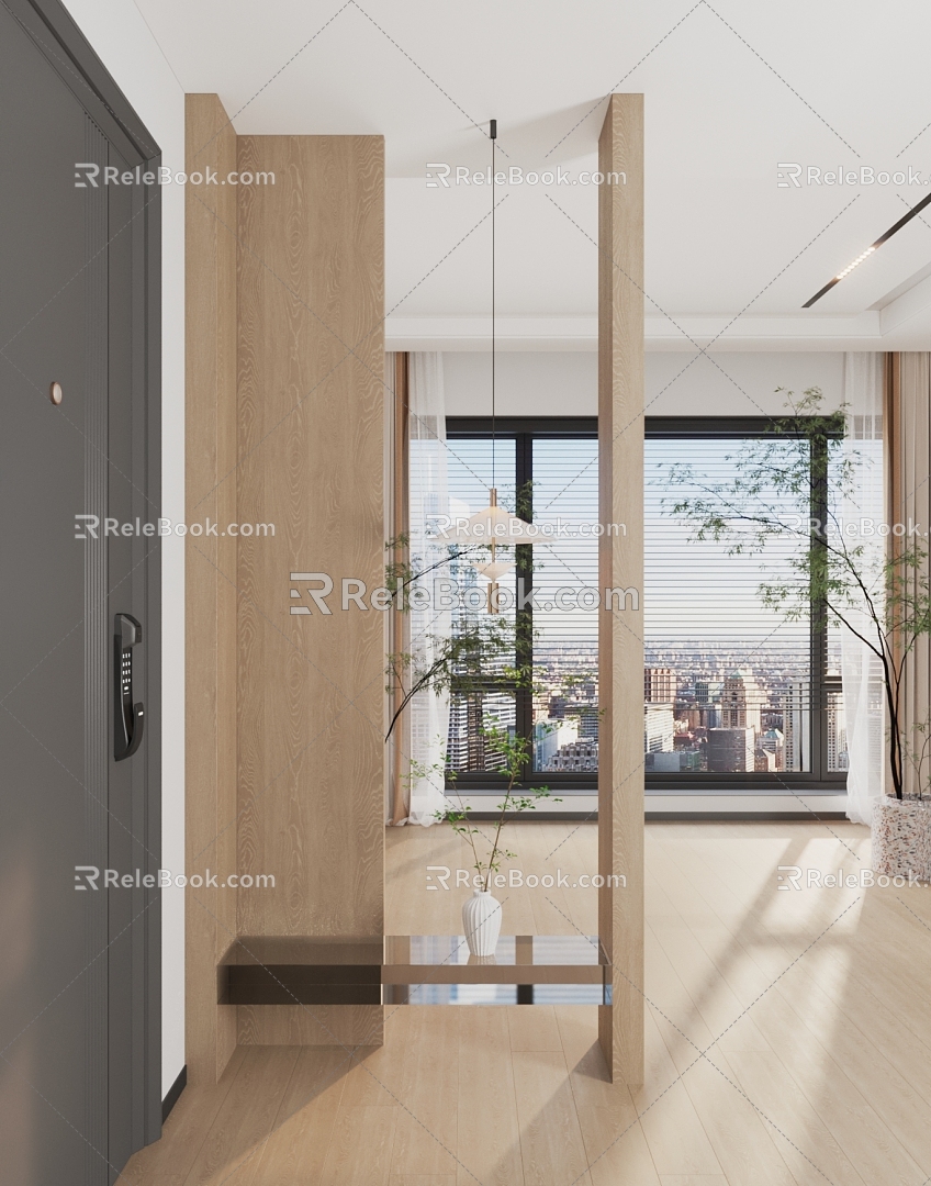 Porch partition background wall 3d model