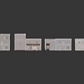 Small Vintage Model Buildings Featuring Various Roof Colors Detailed Windows And Mini Cart