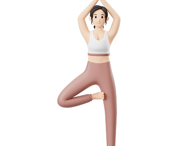 Modern Yoga Do Yoga Cartoon Woman Anime Woman 3d model