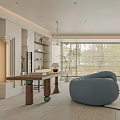 Bright Modern Cozy Living Room With Curved Soft Sofa And Panoramic Window Interior Design