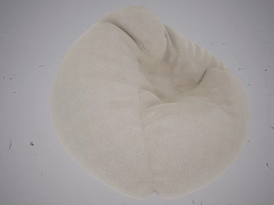 Beige Soft Plush Round Bean Bag Chair For Comfortable Cozy Seating 3d model