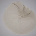 Beige Soft Plush Round Bean Bag Chair For Comfortable Cozy Seating