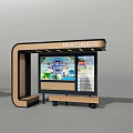 Modern Bus Shelter Structure With Eco City Digital Display Map And Seating