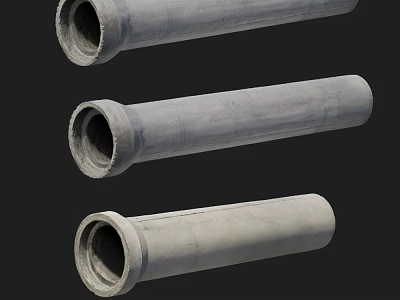 Three Concrete Pipes As Building Structural Components For Drainage Systems 3d model