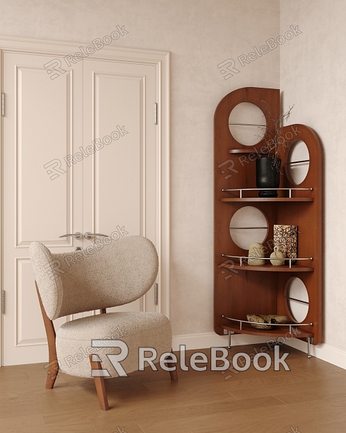 Decorative Cabinet Ancient Wall Corner Cabinet Three-Leg Cabinet Storage Cabinet Decoration Combination model