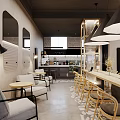 Elegant Modern Milk Tea Shop Interior With Comfortable Seating And Bar Counter