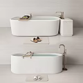 Modern Bathtubs In Minimalist Bathroom With Accessories