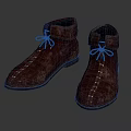 Classic Brown Leather Lace Up Boots With Stitched Design And Retro Style