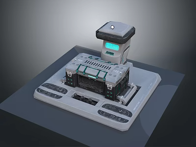 Modern Tech Device With Display Screen Control Panel Platform And Mechanical Structure Components 3d model