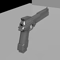 Gray Metal Pistol Design With Sleek Structure 3D Model And Ergonomic Grip