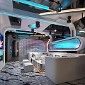 Modern KTV Interior Design With LED Lighting Sofa Seats And Large TV Screen