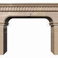 Ornate Classical Stone Archway With Decorative Top And Side Columns