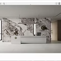 Modern Front Office Front Desk 3d model