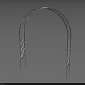 Metal Arch Decoration With Geometric Cutout Design And Curved Structure