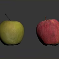 Fresh Yellow And Red Apples Placed On Black Surface With Reflection