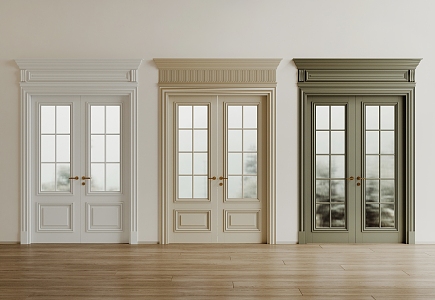 Double Door Glass Door Double Door Frosted Glass Door Changhong Glass Door Kitchen Door 3d model