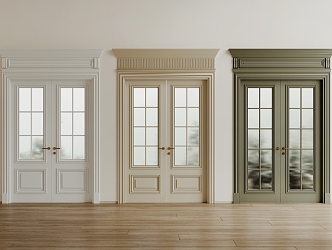 Double Door Glass Door Double Door Frosted Glass Door Changhong Glass Door Kitchen Door 3d model