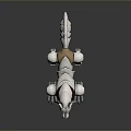 Mechanical Wolf Character Design With White Brown Body Metallic Paws And Red Gem