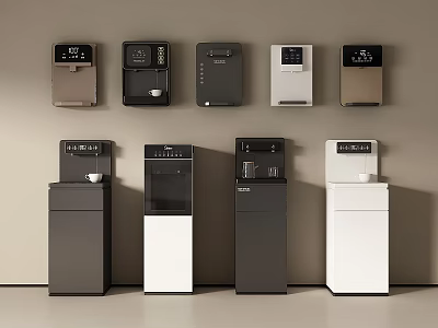 Modern Daily Electrical Appliances Water Dispensers Wall Mounted And Floor Standing Black White Brown 3d model
