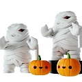 Cartoon Mummy Doll Decoration Halloween Decoration Furnishings Children's Toy Ornaments Pumpkin Monster 3d model