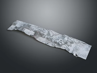 Detailed Natural Landscape Terrain Model With Rolling Mountains And Textured Surface 3d model