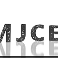 3D Metallic Letters With Hollow Design On Black Background And Reflection
