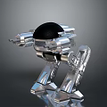 Metallic Robot Structure With Silver Body Black Head Mechanical Arms And Legs 3d model