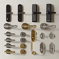Smart lock fingerprint lock combination lock electronic lock handle hand in hand 3d model